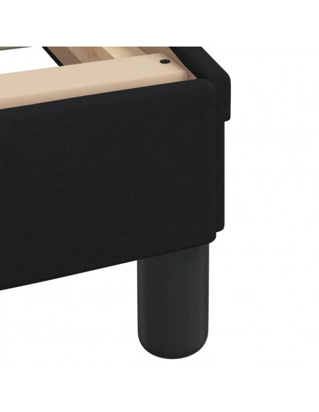 Letto con Materasso Nero 80x200 cm in Tessuto