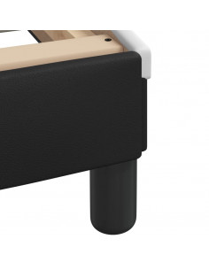 Letto con Materasso Nero e Bianco 100x200 cm in Similpelle