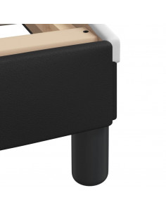 Letto con Materasso Nero e Bianco 80x200 cm in Similpelle