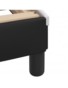 Letto con Materasso Nero e Bianco 90x190 cm in Similpelle