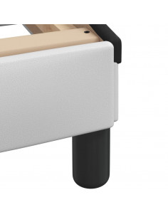 Letto con Materasso Nero e Bianco 90x200 cm in Similpelle