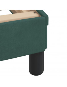 Letto con Materasso Verde Scuro 100x200 cm in Velluto