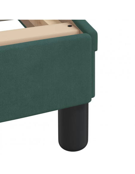 Letto con Materasso Verde Scuro 100x200 cm in Velluto