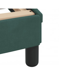 Letto con Materasso Verde Scuro 120x200 cm in Velluto