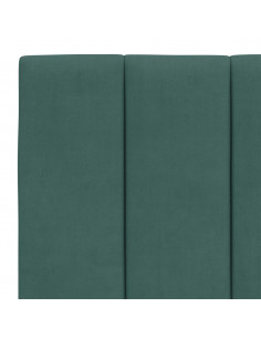 Letto con Materasso Verde Scuro 140x200 cm in Velluto