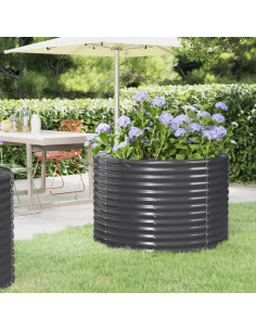 Letto da Giardino in Acciaio a Polvere 100x100x68 cm Antracite