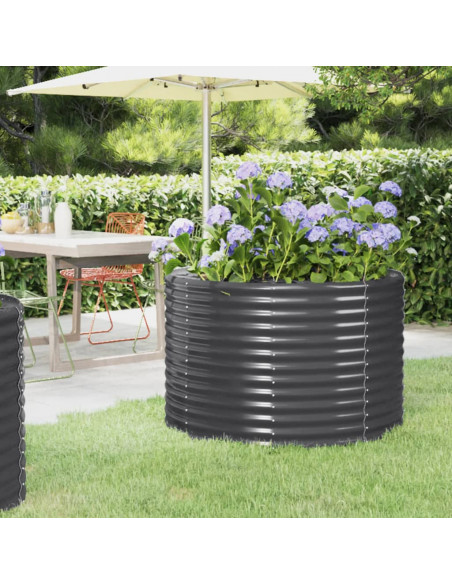 Letto da Giardino in Acciaio a Polvere 100x100x68 cm Antracite