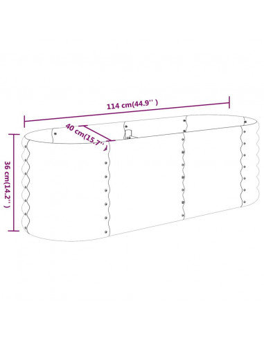 Letto da Giardino in Acciaio a Polvere 114x40x36 cm Antracite
