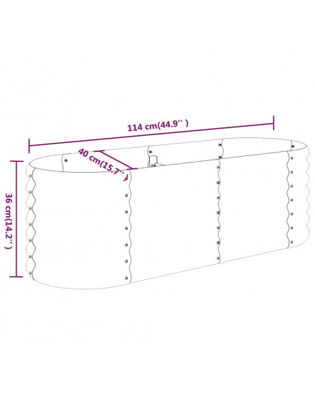 Letto da Giardino in Acciaio a Polvere 114x40x36 cm Antracite