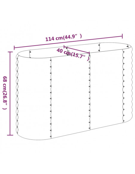 Letto da Giardino in Acciaio a Polvere 114x40x68 cm Antracite