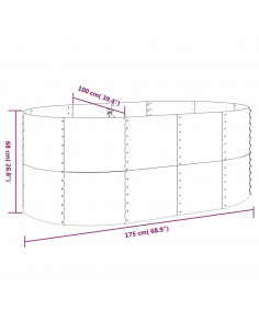 Letto da Giardino in Acciaio a Polvere 175x100x68 cm Antracite