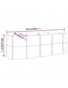 Letto da Giardino in Acciaio a Polvere 224x80x68 cm Antracite