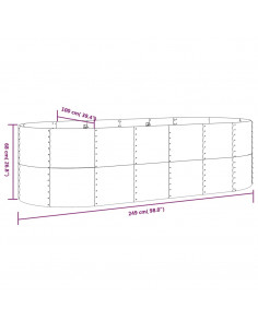 Letto da Giardino in Acciaio a Polvere 249x100x68 cm Antracite