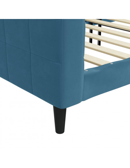 Letto da Giorno Blu 100x200 cm in Velluto