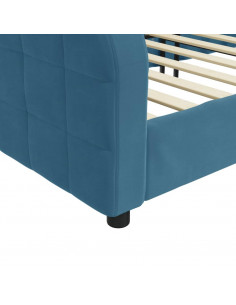 Letto da Giorno Blu 100x200 cm in Velluto