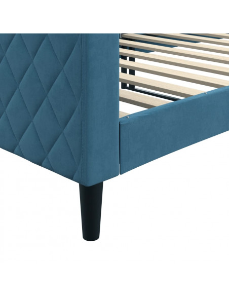Letto da Giorno Blu 90x200 cm in Velluto