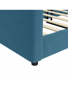 Letto da Giorno Blu 90x200 cm in Velluto