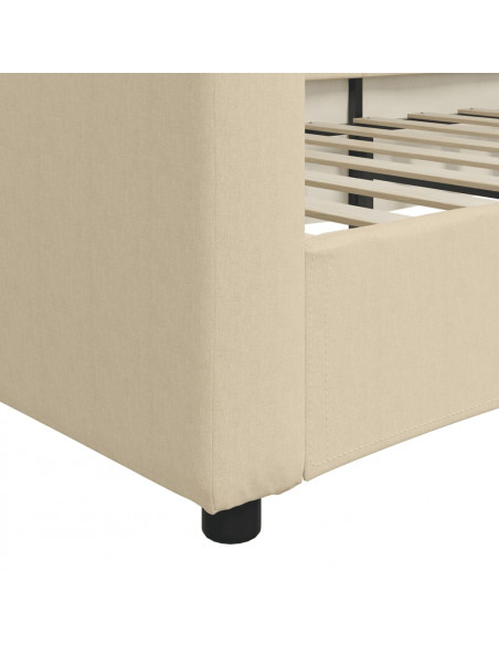 Letto da Giorno Crema 100x200 cm in Tessuto