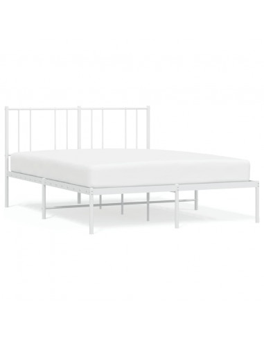 Giroletto con Testiera Metallo Bianco 120x190 cm