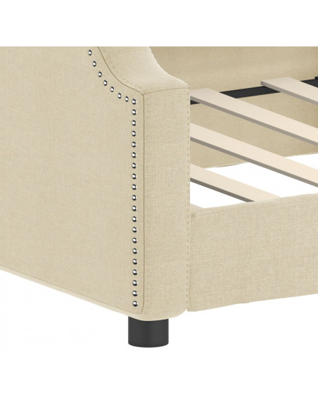 Letto da Giorno Crema 90x200 cm in Tessuto