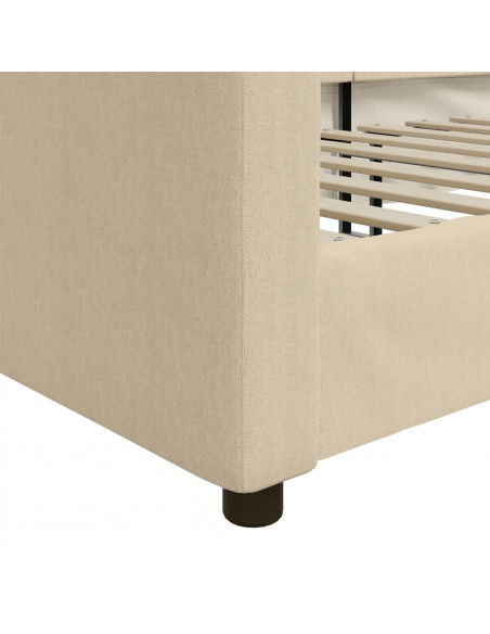 Letto da Giorno Crema 90x200 cm in Tessuto