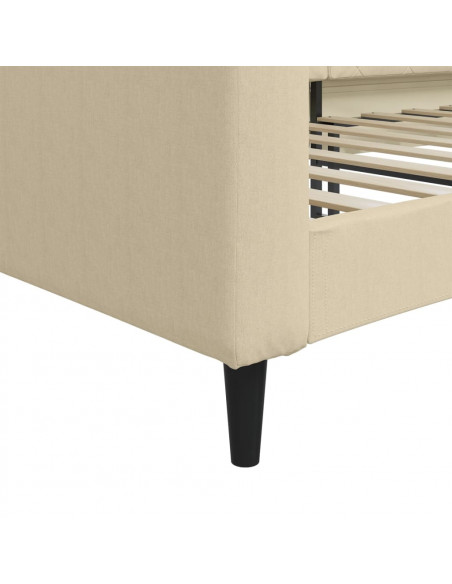 Letto da Giorno Crema 90x200 cm in Tessuto