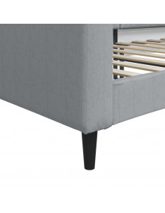 Letto da Giorno Grigio Chiaro 100x200 cm in Tessuto