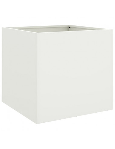 Fioriere 2 pz Bianche 42x40x39 cm in Acciaio Laminato a Freddo