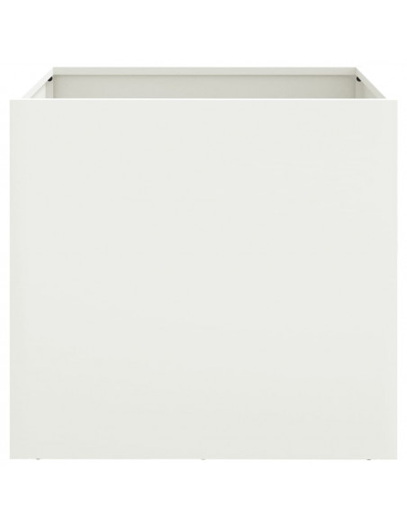 Fioriere 2 pz Bianche 42x40x39 cm in Acciaio Laminato a Freddo