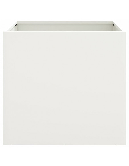 Fioriere 2 pz Bianche 49x47x46 cm in Acciaio Laminato a Freddo