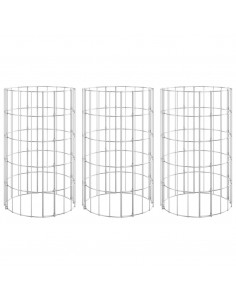 Fioriere Gabbione Circolare 3 pz in Acciaio Zincato Ø30x50 cm 2