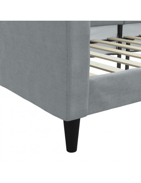 Letto da Giorno Grigio Chiaro 80x200 cm in Tessuto