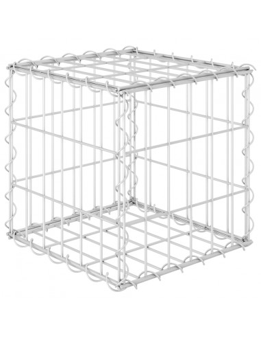 Gabbione Letto Rialzato a Cubo in Filo di Acciaio 30x30x30 cm