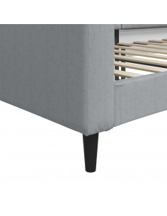 Letto da Giorno Grigio Chiaro 80x200 cm in Tessuto