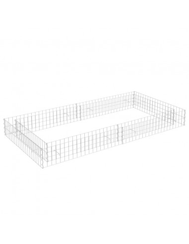 Gabbione Letto Rialzato in Acciaio Zincato 200x100x20 cm