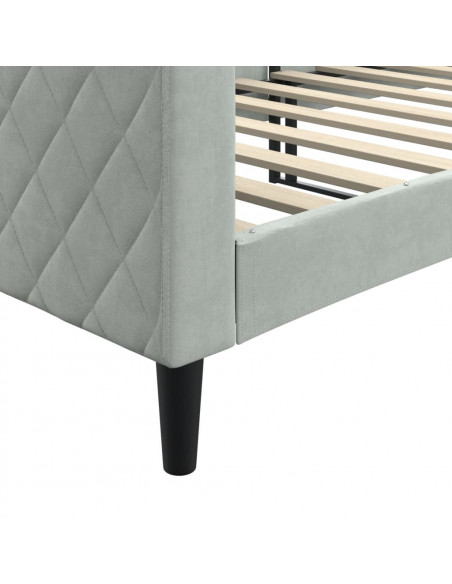 Letto da Giorno Grigio Chiaro 80x200 cm in Velluto