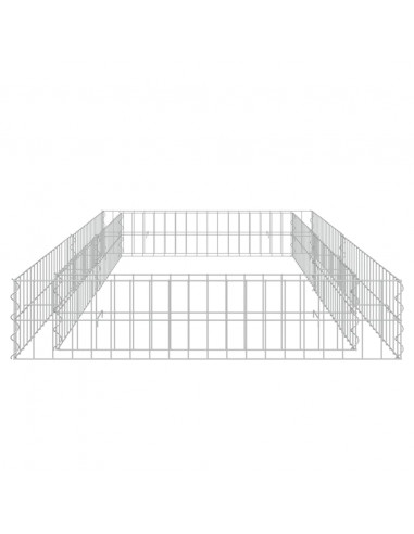 Gabbione Letto Rialzato in Acciaio Zincato 200x100x20 cm