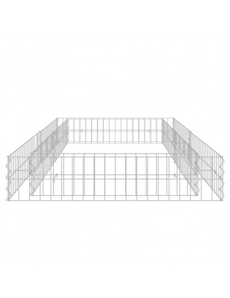 Gabbione Letto Rialzato in Acciaio Zincato 200x100x20 cm