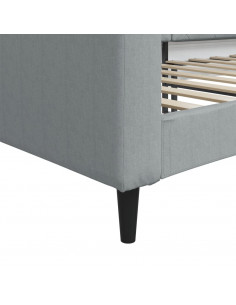 Letto da Giorno Grigio Chiaro 90x190 cm in Tessuto