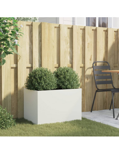 Fioriera Bianca 62x40x39 cm in Acciaio Laminato a Freddo