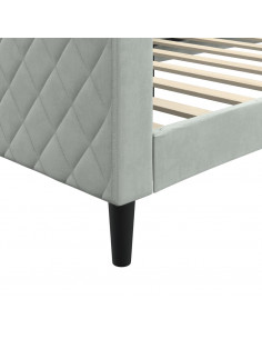 Letto da Giorno Grigio Chiaro 90x190 cm in Velluto