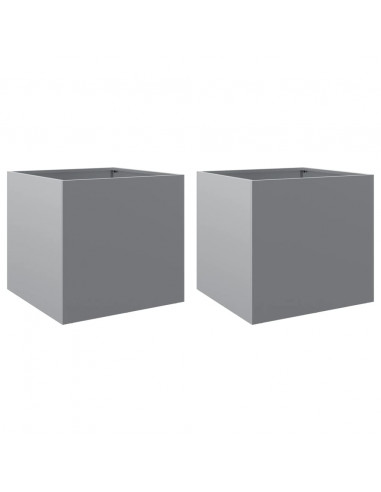 Fioriere 2pz Argento 42x40x39 cm in Acciaio Zincato