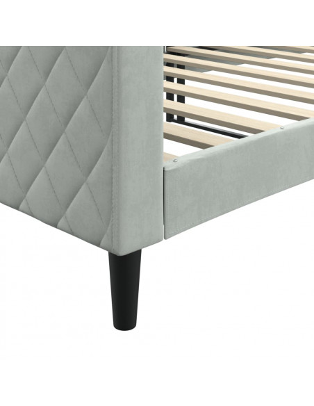 Letto da Giorno Grigio Chiaro 90x200 cm in Velluto