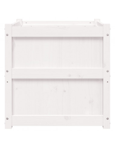 Fioriera da Giardino Bianca 60x60x60 cm Legno Massello di Pino