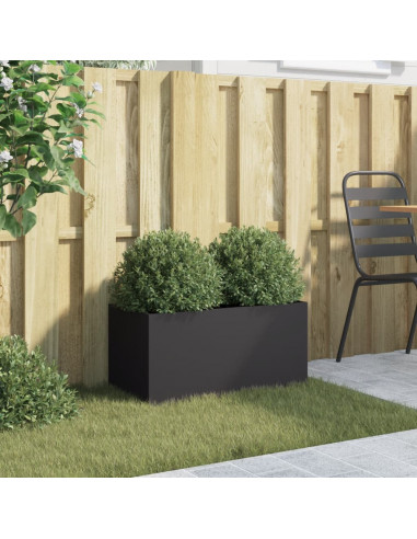 Fioriera Nera 62x30x29 cm in Acciaio Laminato a Freddo