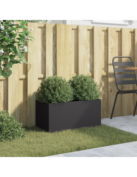 Fioriera Nera 62x30x29 cm in Acciaio Laminato a Freddo