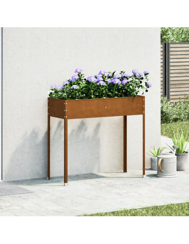 Fioriera da Giardino 100,5x40,5x90 cm in Acciaio Corten