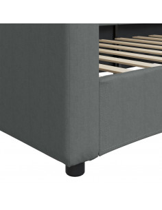 Letto da Giorno Grigio Scuro 100x200 cm in Tessuto
