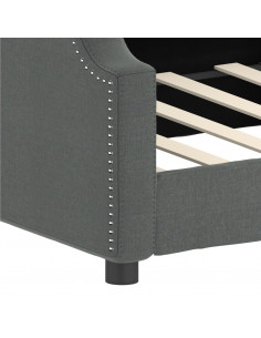 Letto da Giorno Grigio Scuro 100x200 cm in Tessuto