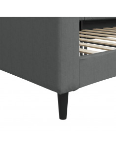 Letto da Giorno Grigio Scuro 100x200 cm in Tessuto